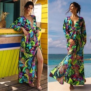 Luli Fama Miami Selva Belted Maxi Dress